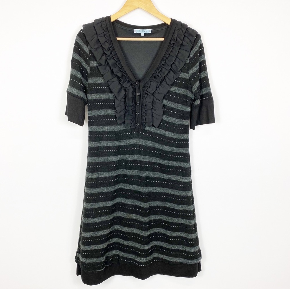T. Bleu Black & Gray Sweater Dress